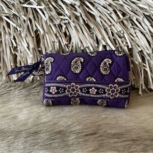 VERA BRADLEY Simply Violet 2010 Medium Zip Cosmetic Case Purple Paisley Y2K